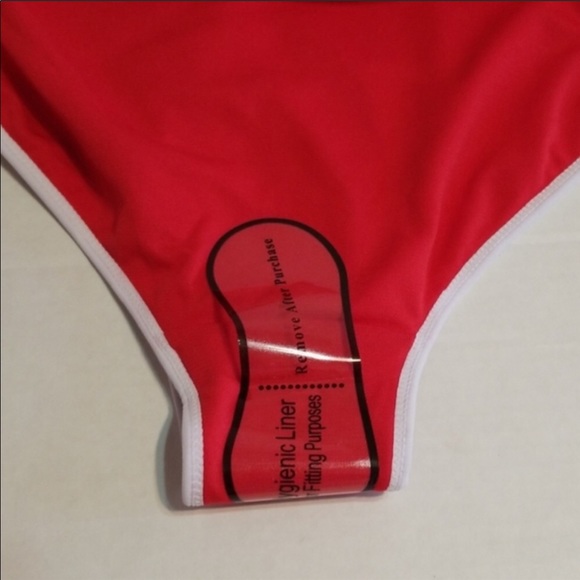 Juicy Coutre Red Logo Stripe One-Piece Swimsuit - Picture 3 of 9